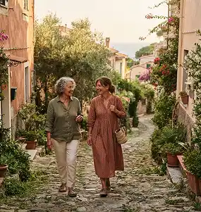 Dos personas paseando juntas